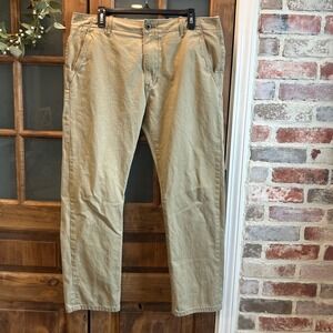 Levis Mens Chino Pants 36 x 28 Khaki Tan White Tab Cotton Casual Preppy